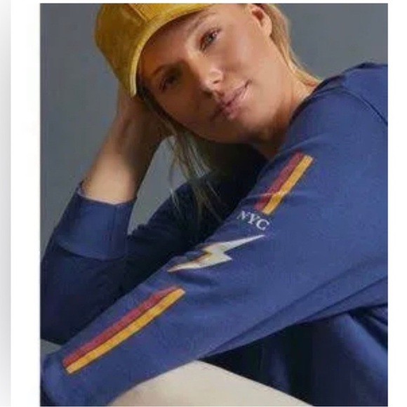 Anthropologie NWT T.la East Coast NYC Oversized Boyfriend Sweatshirt size L. - Picture 4 of 6